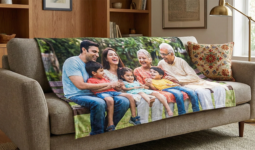 |Personalised photo blanket: Mum and baby snuggle on a brown sofa.  A unique, cherished keepsake.|Personalised fleece, cosy fleece, sherpa & woven layers.  Luxury blanket with unique fringed edges.|Layers of fleece, cosy fleece, sherpa & woven fabric.  Cosy, personalised comfort.|Soft fleece, cosy fleece, sherpa & woven fabrics stacked.  Personalised comfort, your perfect texture awaits.|Personalised photo blanket: cherish memories, UK handmade. Fast shipping & free returns.|Cosy personalised photo blanket.  Multiple sizes available. Features family photos in a festive design.|Personalised fleece blanket: premium fabric, high-definition print, fully customisable.  Perfect gift!|||