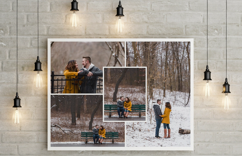Photo collage of family pictures on canvas print