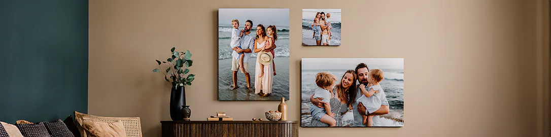 mother affectionately kissing her little son on canvas print