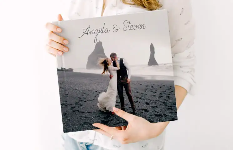 Hardcover photobook close up