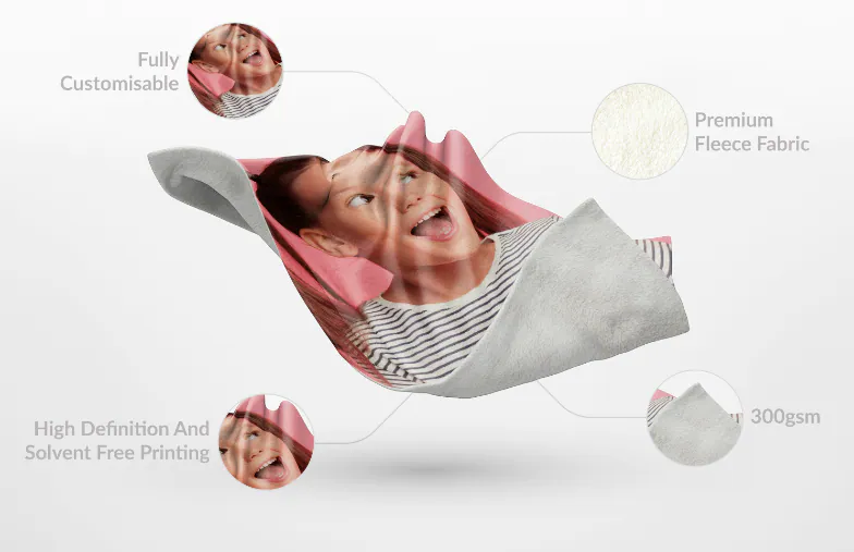 Personalised fleece blanket: premium fabric, high-definition print, fully customisable.  Perfect gift!